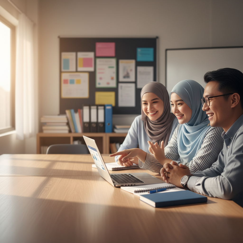 Teachers collaborating with Yilmu platform